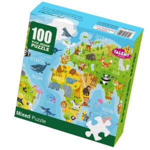 بازل مفكك 100 ق - خريطة حيوانات